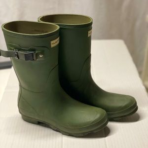Hunter boots, mid calf height, purchased at Terrain, barely worn. $50